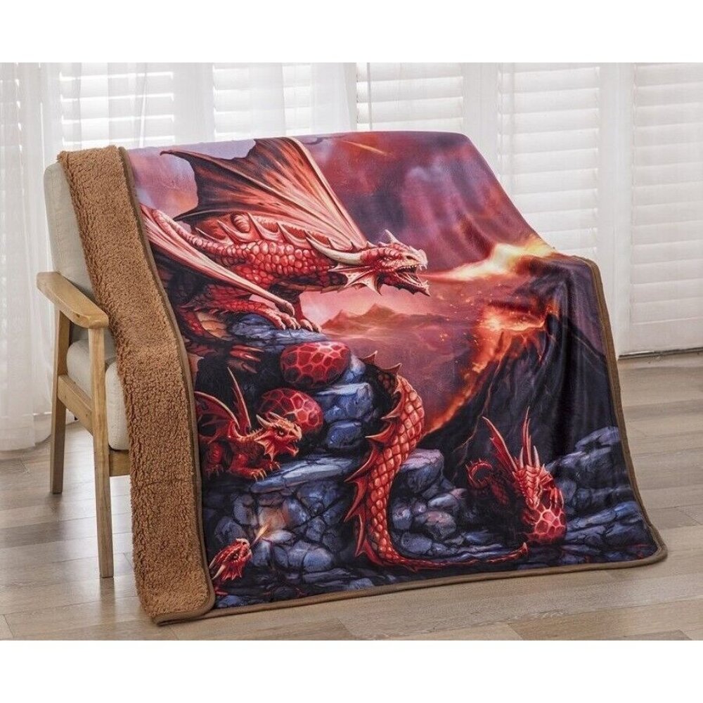 New Fire Breathing Dragon Plush Throw Gift Blanket Sherpa Dragons Babies Baby